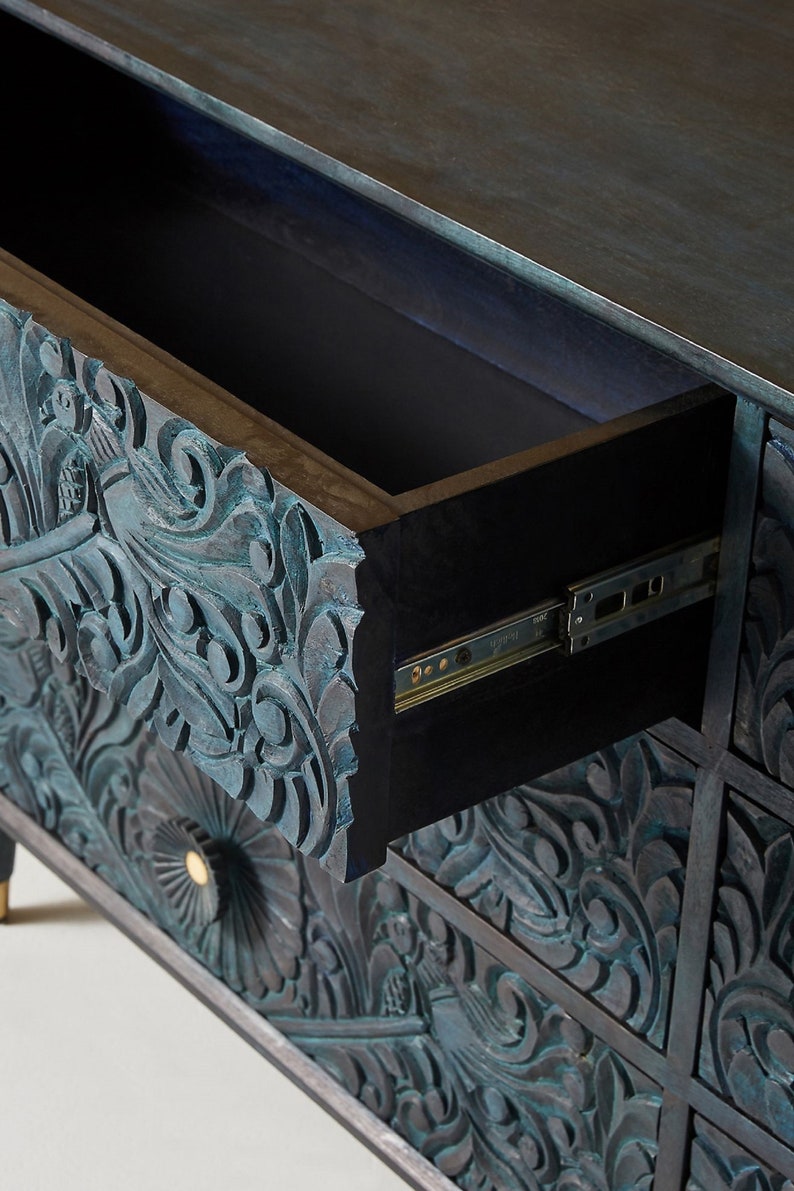 Gulliver Sixdrawer Dresser Wooden Chest of Drawers Mid Etsy