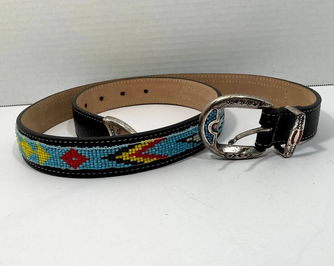 Beaded Belt Native American Inspired Style Beading With Bird Imagery