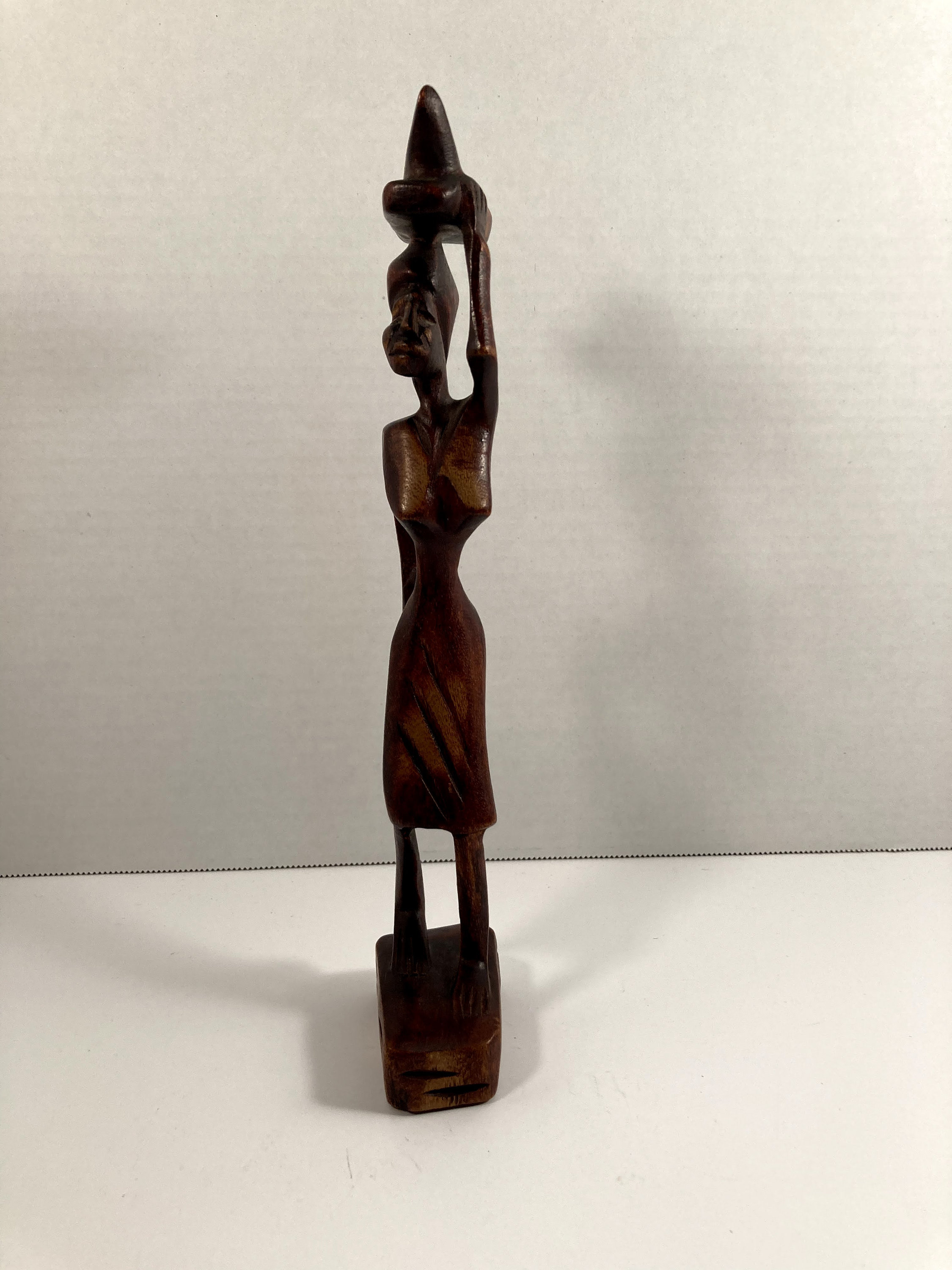 Vintage African Style Woman Carrying a Basket Wooden Figurine - Etsy