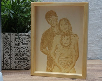 Benutzerdefinierte Holzrahmen Geschenk für Weihnachten, erstes Vatertagsgeschenk, Foto auf Holz, Opa Geschenke, personalisiertes Holzfotogeschenk für ihn