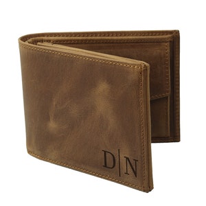 Personalisierte dreifache Leder Geldbörse Herren - Benutzerdefinierte Handschrift Brieftasche - Herren Leder Geldbörse - Vatertagsgeschenk für ihn - Geschenk für Papa