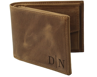 Personalized Trifold Leather Wallet Mens - Custom Handwriting Wallet - Mens Leather Wallet - Father&#39;s Day Gift For Him - Gift for Dad