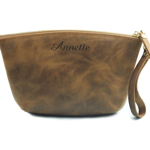 Christmas Gift For Her, Custom Makeup Bag, Birthday Gift For Mom, Gift For Wife, Leather Pouch Bag,Unique Gift For Girlfriend Toiletry bag