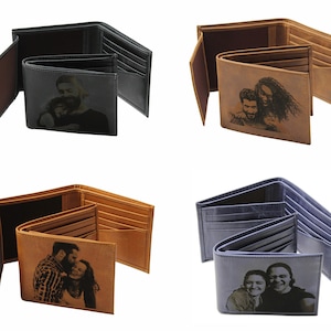 Regalo del Día del Padre para él - Billetera personalizada para hombre - Billetera con foto y escritura a mano personalizada - Billetera con foto personalizada - Regalo para él