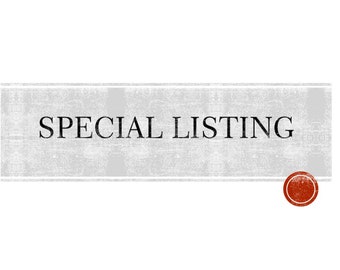 Special Listing For Extra Side!