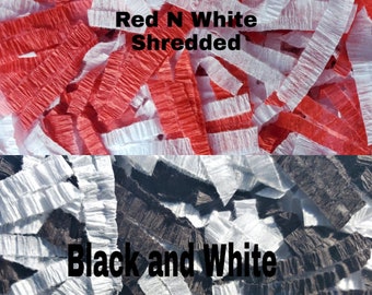 Red and White Confetti Paper and Black and White Confetti Paper