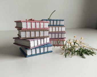 Small Cloth Ribbon Tie Mixed Media Sketchbooks, Artist Journal, Handbound Book, Handcrafted Gift