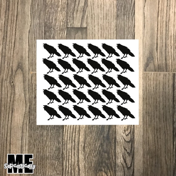 One Color Small Vinyl Decal Set Multiple Personalized Crow Etsy