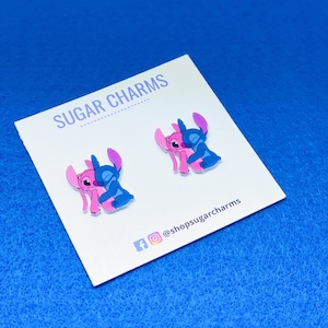 Lilo & Stitch Inspired Stud Earrings , Stitch Earrings , Disney Earrings , Disney Jewelry , Lilo and Stitch ** Free Shipping Eligible****