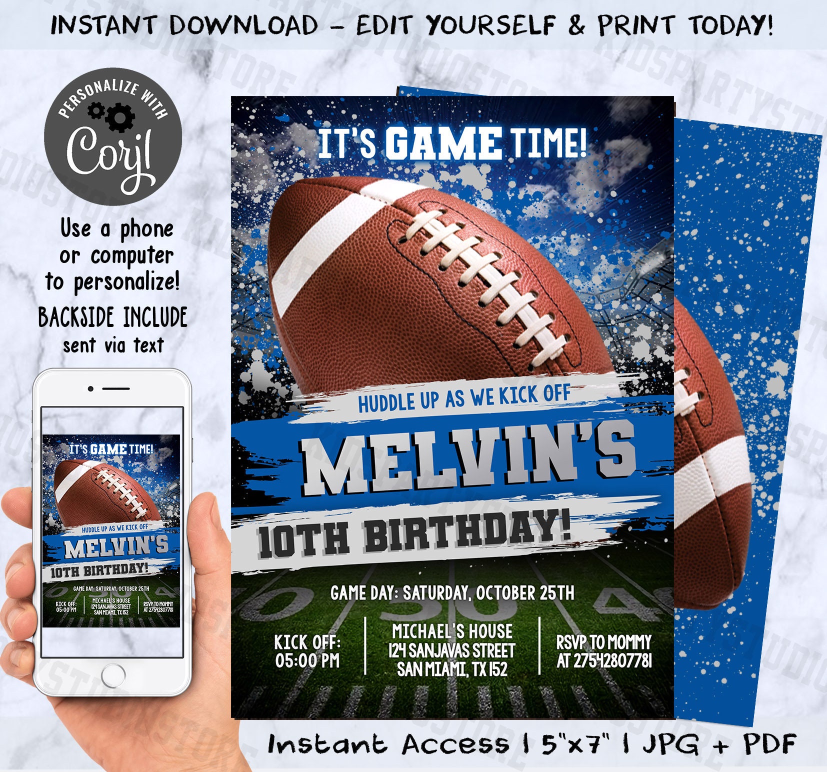 Minnesota Vikings NFL Football Ticket Style Invite