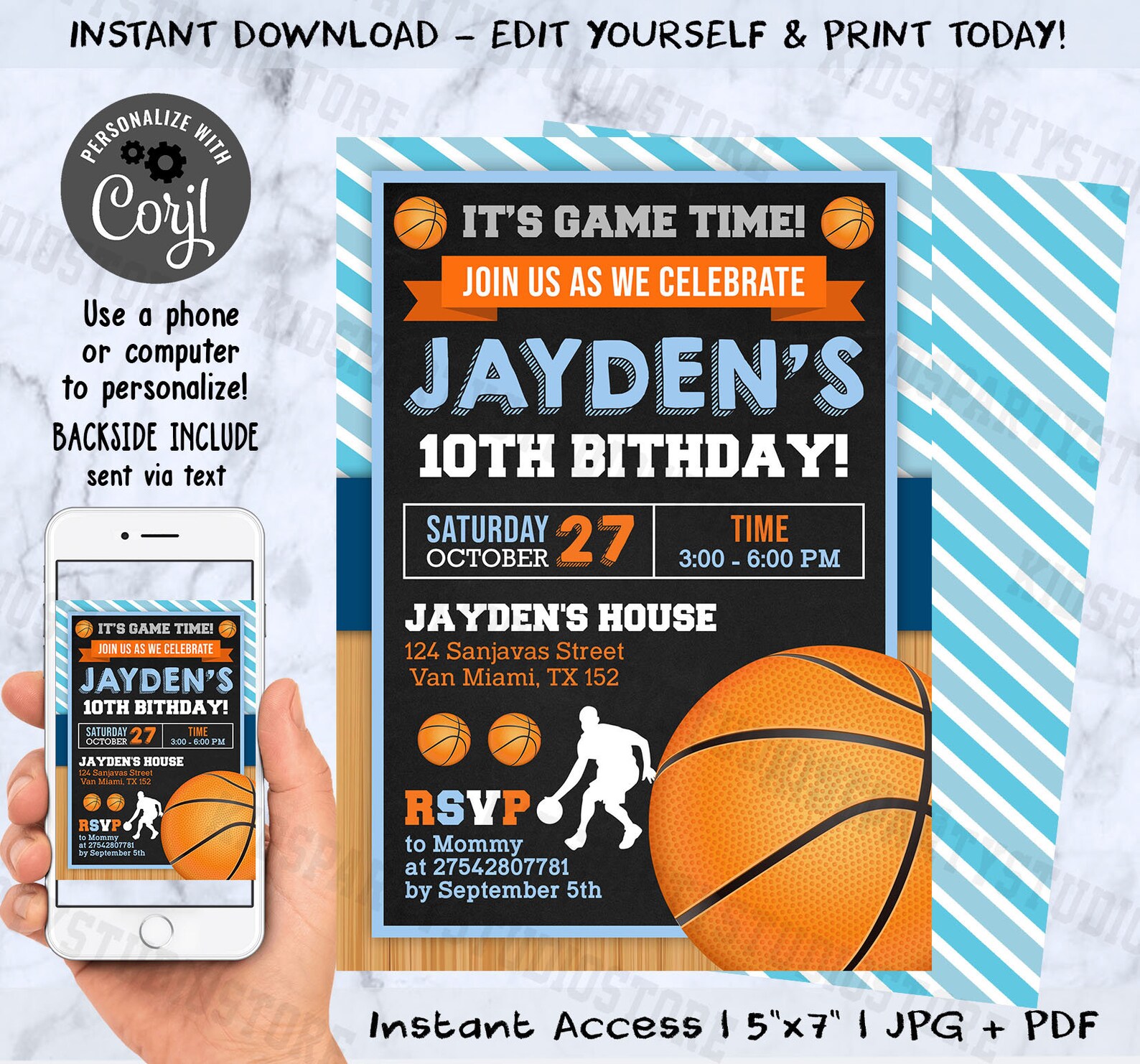 Basketball Invitation Basketball Invite Basketball Party Etsy