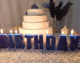 BIRTHDAY Letter Candle Set, Rainbow Candle Gift