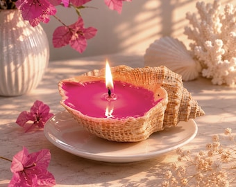 Candela Pink Ocean Dream, decorazione per matrimonio in stile boho, regalo per te