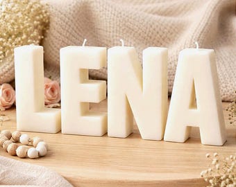White Letter Candle Gift, Alphabet Candle, Personalized Table Decor