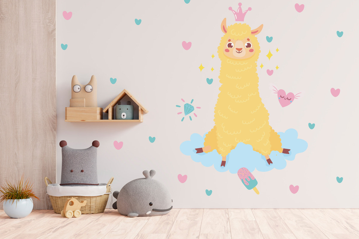Lama Wall Decal Llama Wall Sticker Animals Nursery Decor Kids Etsy