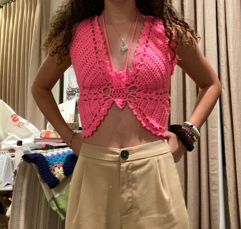 y2k butterfly halter top