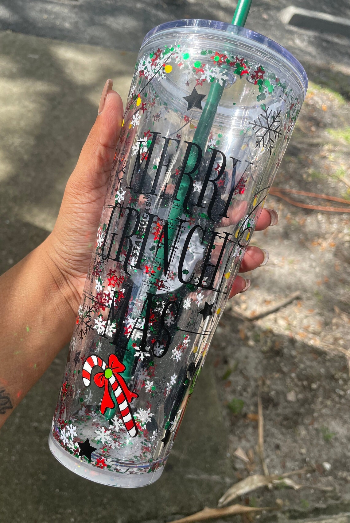 Venti 24oz Snow Globe Tumbler Christmas Snow Globe Tumbler Etsy