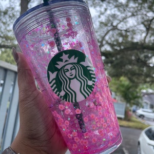 Snow Globe Tumbler | Snow Globe | Tumblers | Grande Tumbler | Venti Tumbler | Pink | Pink Floral | Pink Glitter | Custom Tumblers