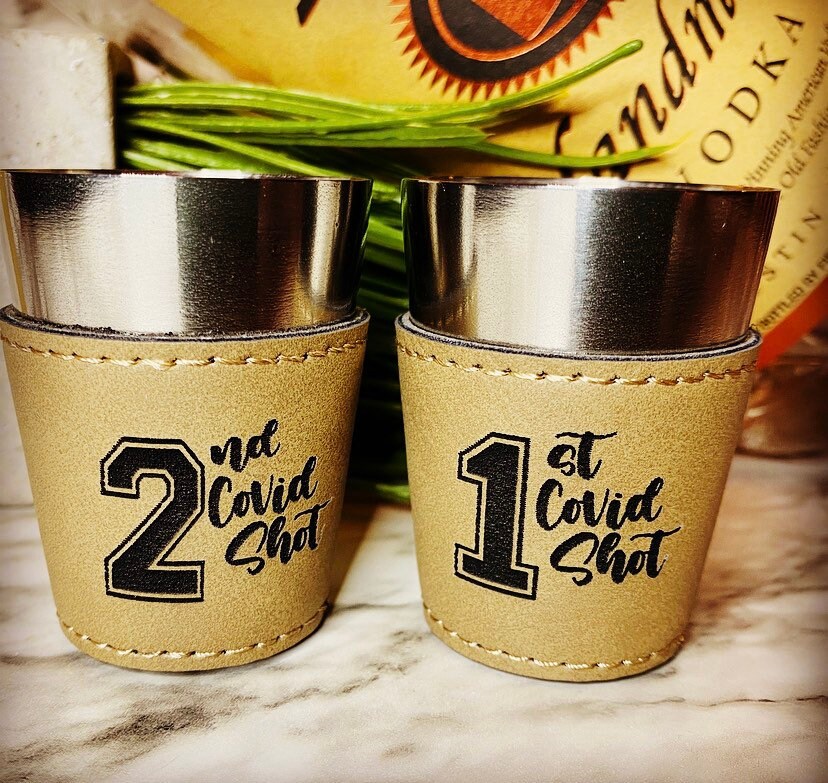 Covid Shot Shot Glasses, First Shot/Second Shot Gift Set, 2021 Commem…