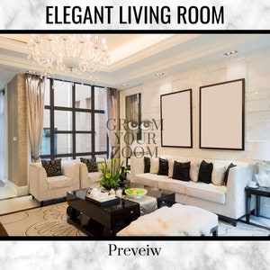 Elegant Living Room Zoom Background 4 Virtual Backgrounds - Etsy
