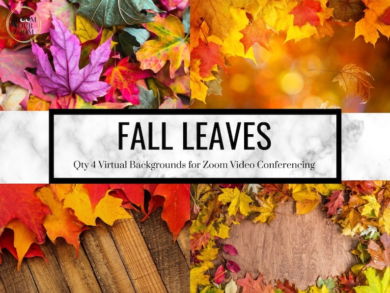 Fall Leaves Zoom Background 4 Virtual Backgrounds for Video Etsy