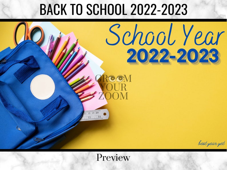 Back to School Zoom Background 4 Virtual Backdrops for Video - Etsy