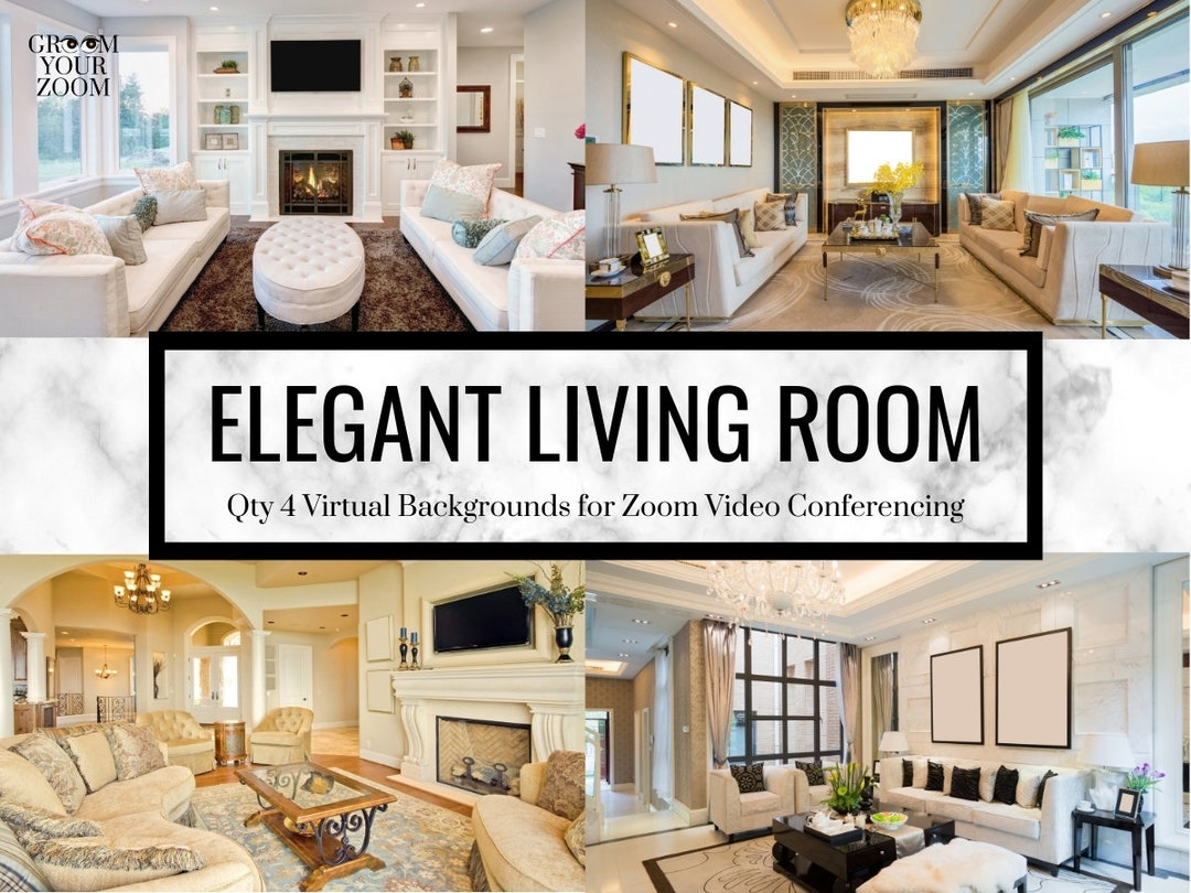 Elegant Living Room Zoom Background 4 Virtual Backgrounds for Video