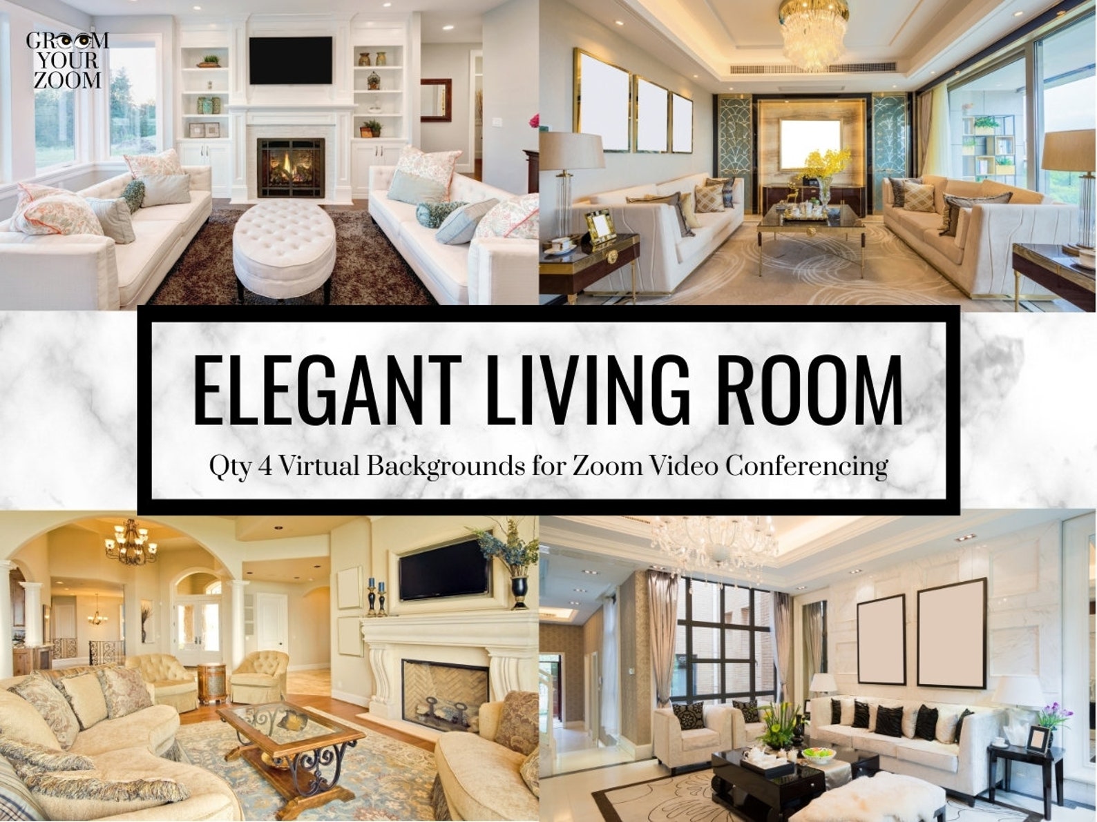 Fancy Living Room Zoom Background