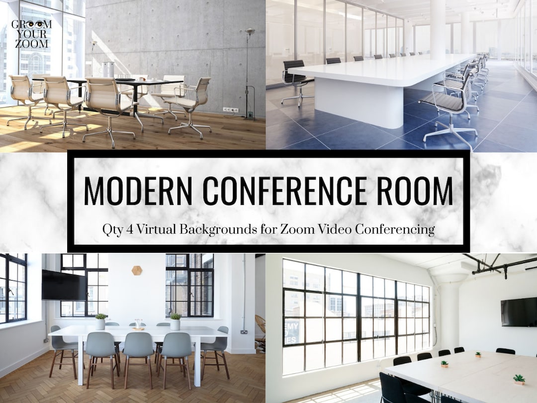 Modern Office Zoom Background 4 Virtual Photos for Video Call