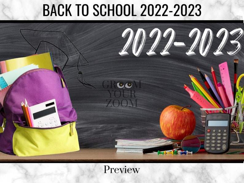 Back to School Zoom Background 4 Virtual Backdrops for Video - Etsy