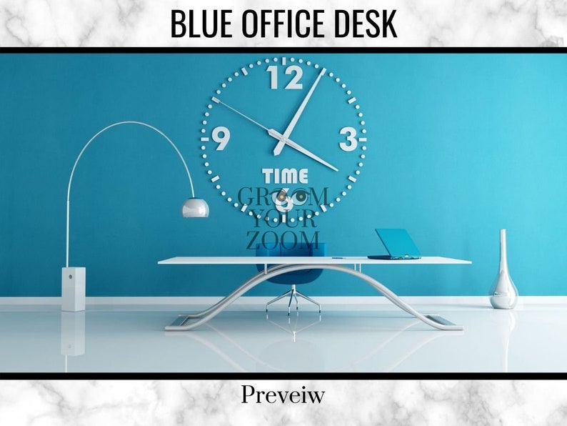 Blue Office Zoom Background 4 Virtual Photos for Video Call Etsy Denmark