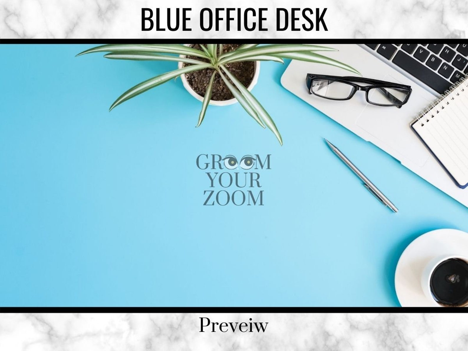 Blue Office Zoom Background 4 Virtual Photos for Video Call Etsy