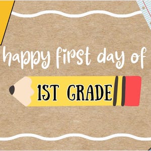 Custom Hand-Painted &quot;Happy First Day of&quot; Banner - Personalized Back to School Decor, 3x5 ft, Kraft Paper, Any Grade!