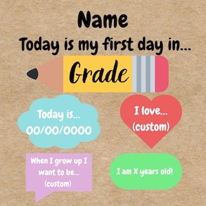First Day of School Hand-Painted Banner – Custom 3x3 Sign on Craft Paper