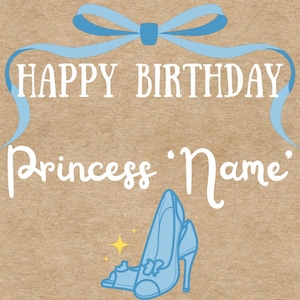 Customizable &quot;Happy Birthday Princess&quot; Banner - Hand-Painted 3x3 ft Craft Paper Decoration