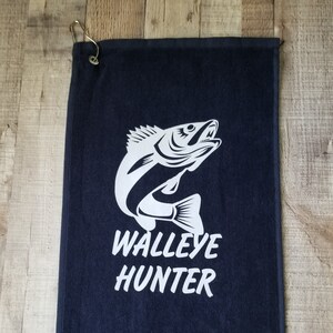 Fishing towel, walleye fishing gifts, fathers day fishing, gifts for fisherman, fishing gift for day, fishing gifts for him, gifts for men