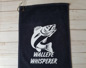 Fishing towel, walleye fishing gifts, fisherman gift, funny fishing gifts, mens fishing gift, fishing gift for him, walleye fisherman