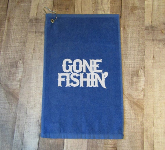 Fishing towel, fishing accessories, fishing gear, cabin towels, lake house  towels, boat accessories, fishing birthday gifts, gone fishing