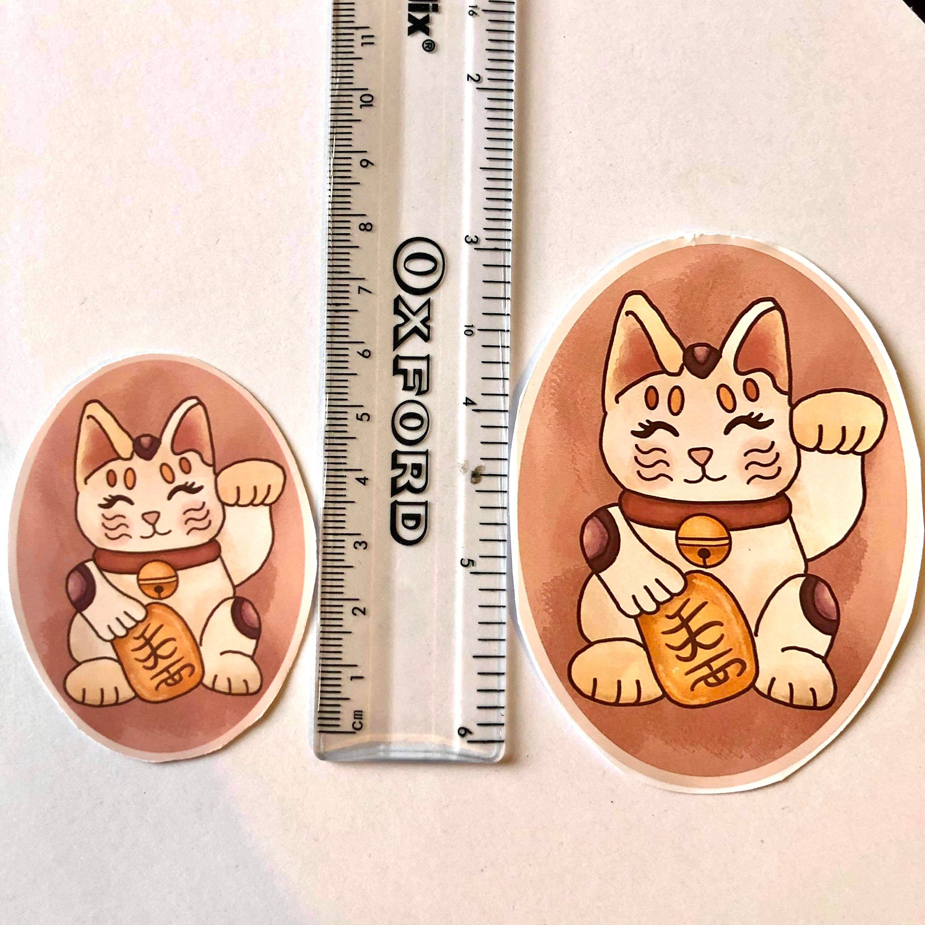 Lucky Cat Stickers Twin Pack 3 5 X 2 5inch Or 6x4 Cm Cute Etsy Lucky Cat Stickers Twin Pack 3 5 X 2 5inch Or 6x4 Cm Cute Etsy