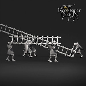 Medieval Siege Ladder Carrier Miniatures 28mm Wargame 3D Print Reconquer Designs