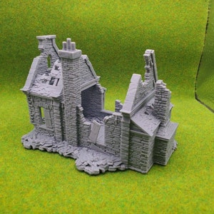 thumbnail interactive-video image 1 of HO Scale Destroyed House – 1:87 Scale 3D Print For Dioramas 1 of 5