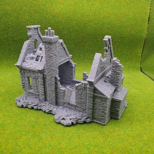 HO Scale Destroyed House – 1:87 Scale 3D Print For Dioramas