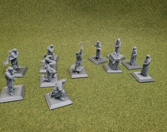 Caballero miniature Medieval War Game 28mm Praying Knights with Priest and Monks