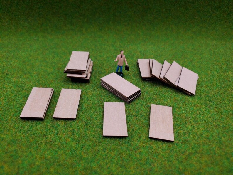 60 HO Scale 4 X 8 Sheets of Plywood Lumber Loads Construction Wood ...