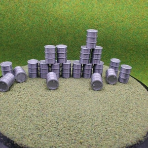 28mm Scale 55 Gallon Oil Drum Barrels set of 20 3D Print