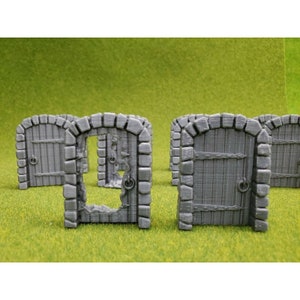 3d Print Table Top Game Dungeon Doors and Smashed Dungeon Doors set of 10