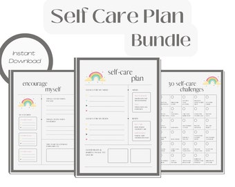 Self Care Plan Printable Encourage Wellness Mindfulness SelfCare Mental Health