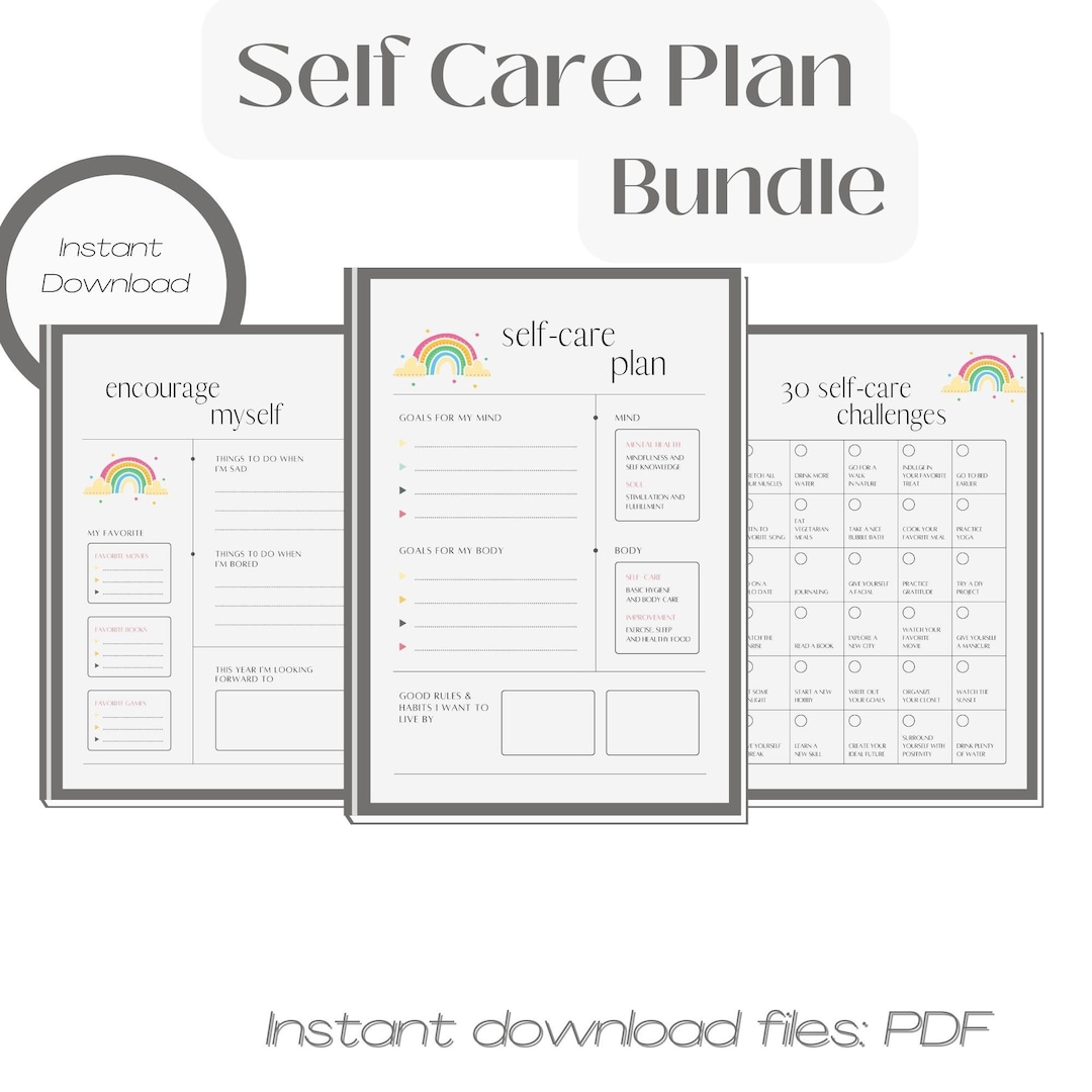 Self Care Plan Printable Encourage Wellness Mindfulness Selfcare Mental self-care-plan-printable-encourage-wellness-mindfulness-selfcare-mental