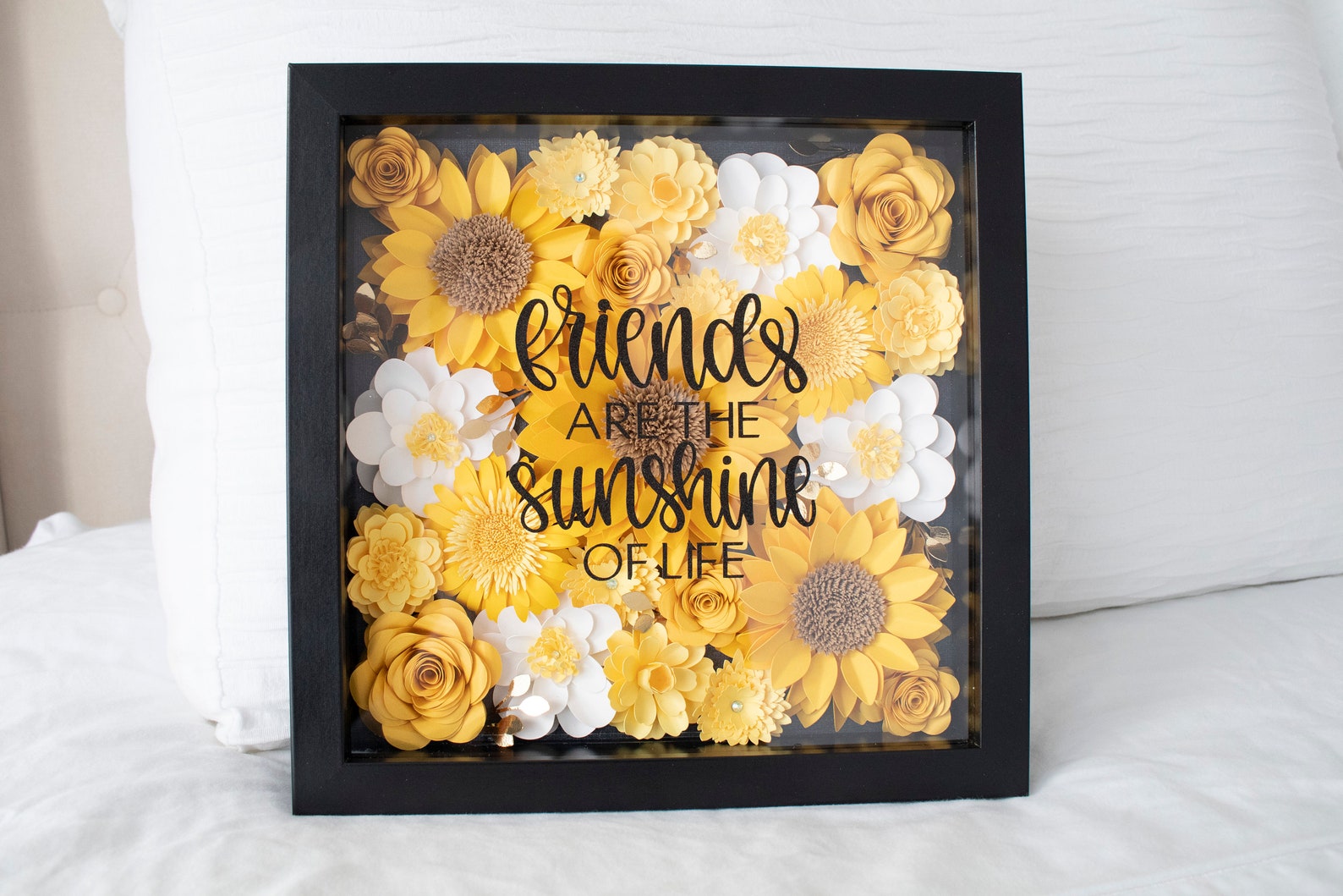 Sunflower Shadow Box Floral Shadow Box Mixed Flowers Etsy