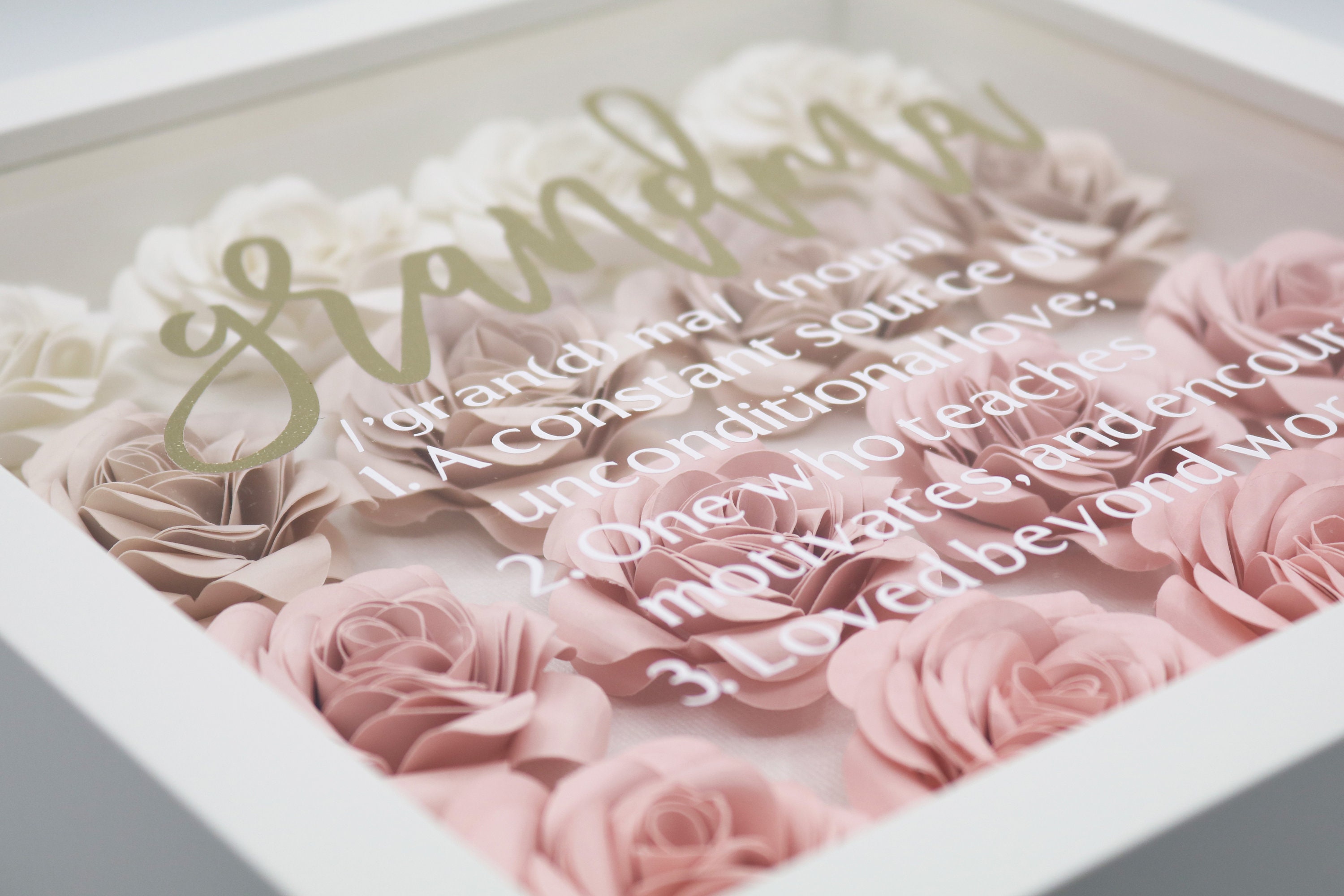 Grandma Shadow Box Rose Shadow Box Personalized Flower Etsy Canada